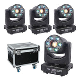 4x Showtec Shark Combi Spot One LED Moving Head Spot Wash Paket